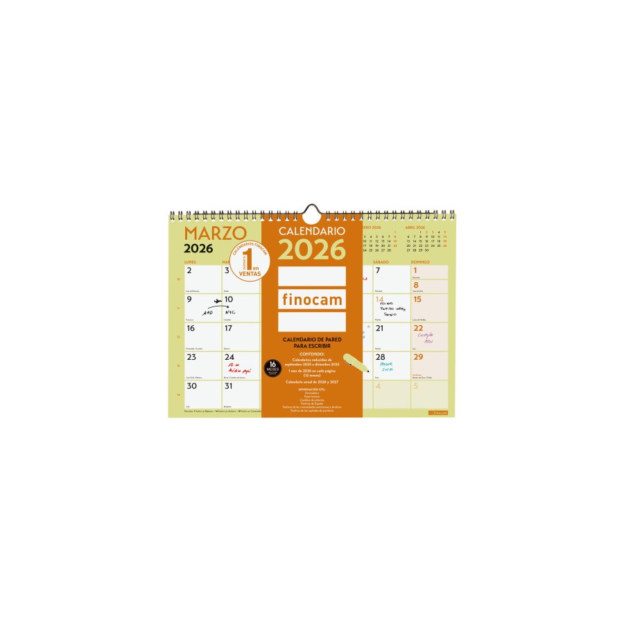 30580-CALENDARIO 2026 NEUTRO PARED ESCRIBIR GRAFIK A4 210X297MM FINOCAM 787220126