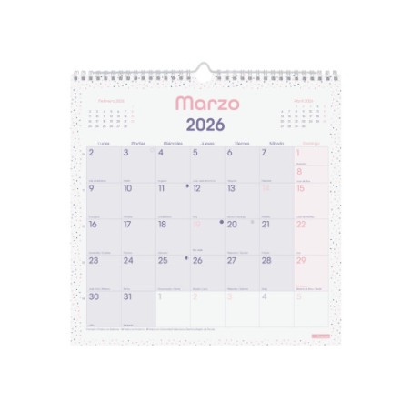 30583-CALENDARIO 2026 PARED TRENDY CHIC ESCRIBIR 300X300MM MORADO FINOCAM 787002726