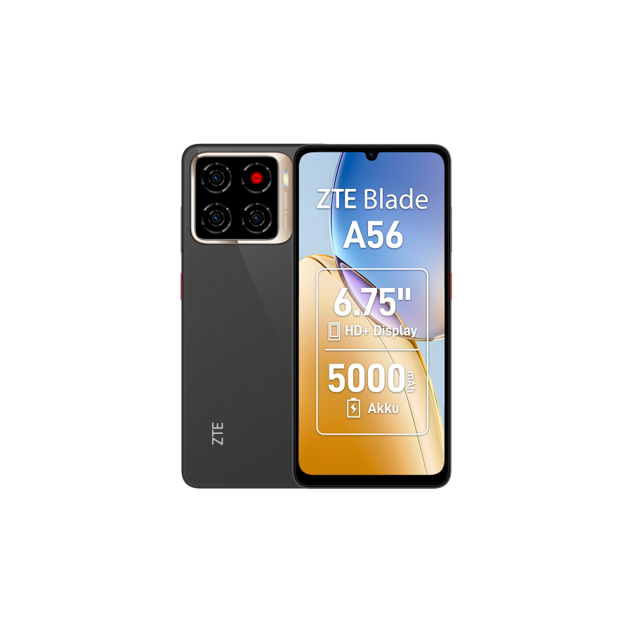 30648-ZTE Blade A56 17,1 cm (6.75") SIM doble Android 15 4G USB Tipo C 4 GB 64 GB 5000 mAh Negro