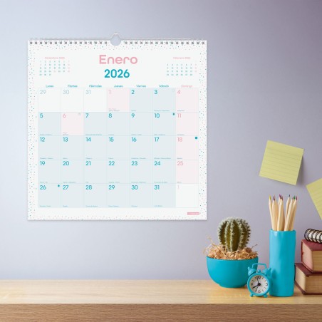 30694-CALENDARIO 2026 PARED TRENDY CHIC ESCRIBIR 300X300MM TURQUESA FINOCAM 787005826
