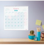 30694-CALENDARIO 2026 PARED TRENDY CHIC ESCRIBIR 300X300MM TURQUESA FINOCAM 787005826