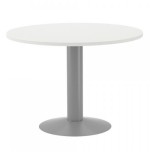 3073-MESA DE REUNIONES REDONDA 100CM DE DIAMETRO. ALTURA 72CM. COLOR: PATA METALICA GRIS / TABLERO BLANCO ROCADA 3005AT0