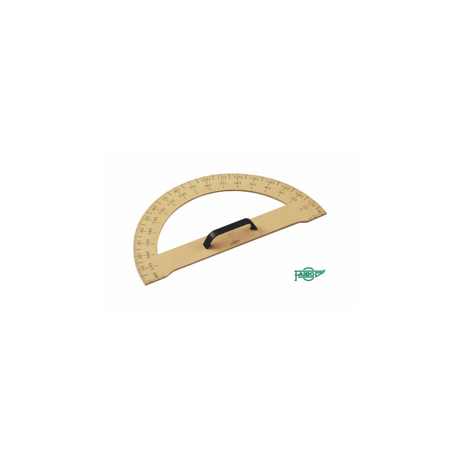 30736-SEMICIRCULO 34 CMS. PLASTICO IMITACION MADERA PARA PIZARRA DOBLE GRADUADO FAIBO 231