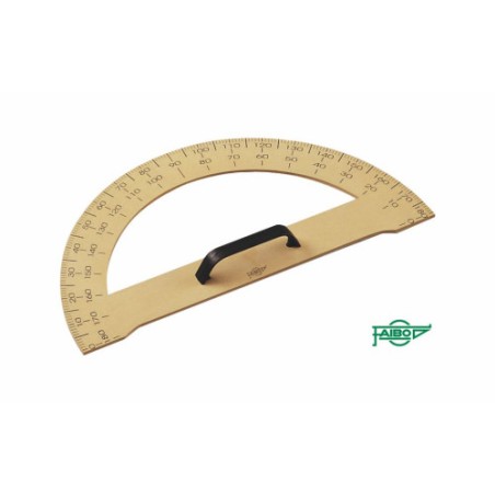 30736-SEMICIRCULO 34 CMS. PLASTICO IMITACION MADERA PARA PIZARRA DOBLE GRADUADO FAIBO 231