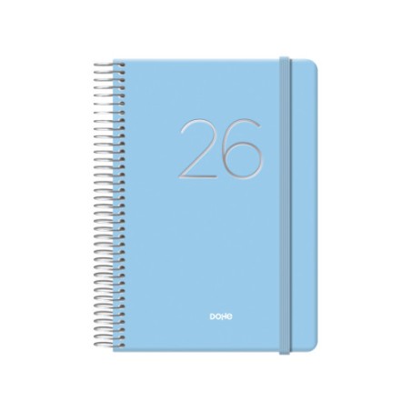 30765-AGENDA 2026 GLOSS ESPIRAL DIA PAGINA 12,5 X 18 CM. AZUL DOHE 12572 - 26