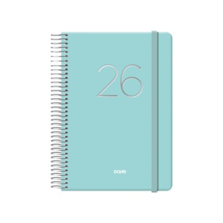 30767-AGENDA 2026 GLOSS ESPIRAL DIA PAGINA 12,5 X 18 CM. VERDE DOHE 12573 - 26