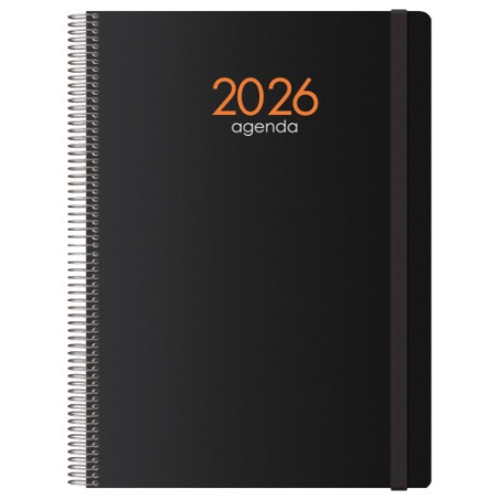 30777-AGENDA 2026 SYNCRO ESPIRAL DIA PAGINA 21 X 29 CM. NEGRO DOHE 11617 - 26