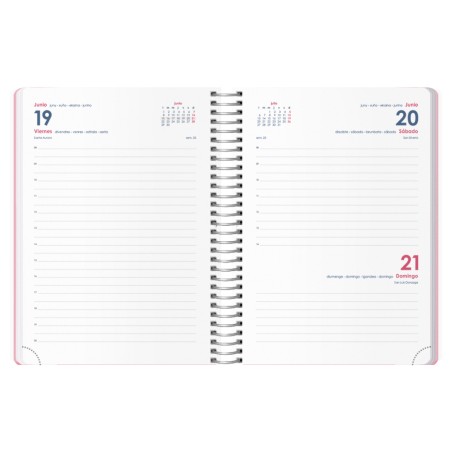 30801-AGENDA 2026 MEMPHIS ESPIRAL DIA PAGINA 15 X 21 CM. MODELO ROSA DOHE 12688 - 26
