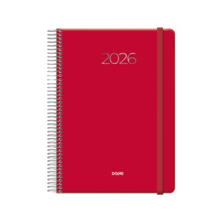 30804-AGENDA 2026 DENVER ESPIRAL DIA PAGINA 15 X 21 CM. COLOR ROJO DOHE 12719 - 26