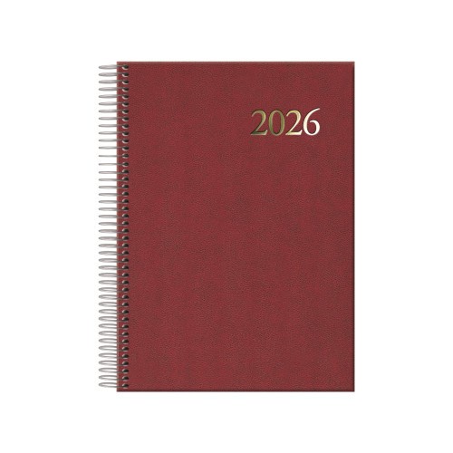 30816-AGENDA 2026 SEGOVIA ESPIRAL DIA PAGINA 14 X 20 CM. COLOR BURDEOS DOHE 12734 - 26