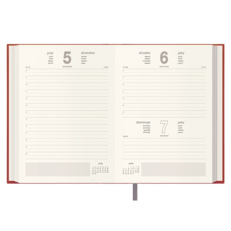 30829-AGENDA 2026 LISBOA DIA PAGINA 14 X 20 CM. COLOR ROJO CATALAN DOHE 12692 - 26