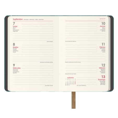 30889-AGENDA 2026 MANHATAN SEMANA VISTA BOLSILLO 8,5 X 13 CM. COLOR VERDE DOHE 12873 - 26
