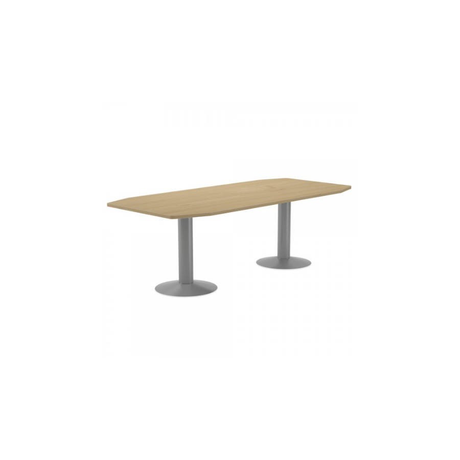 3098-MESA DE REUNIONES 220X100X72CM. COLOR: PATA METALICA GRIS / TABLERO ROBLE ROCADA 3003AT08