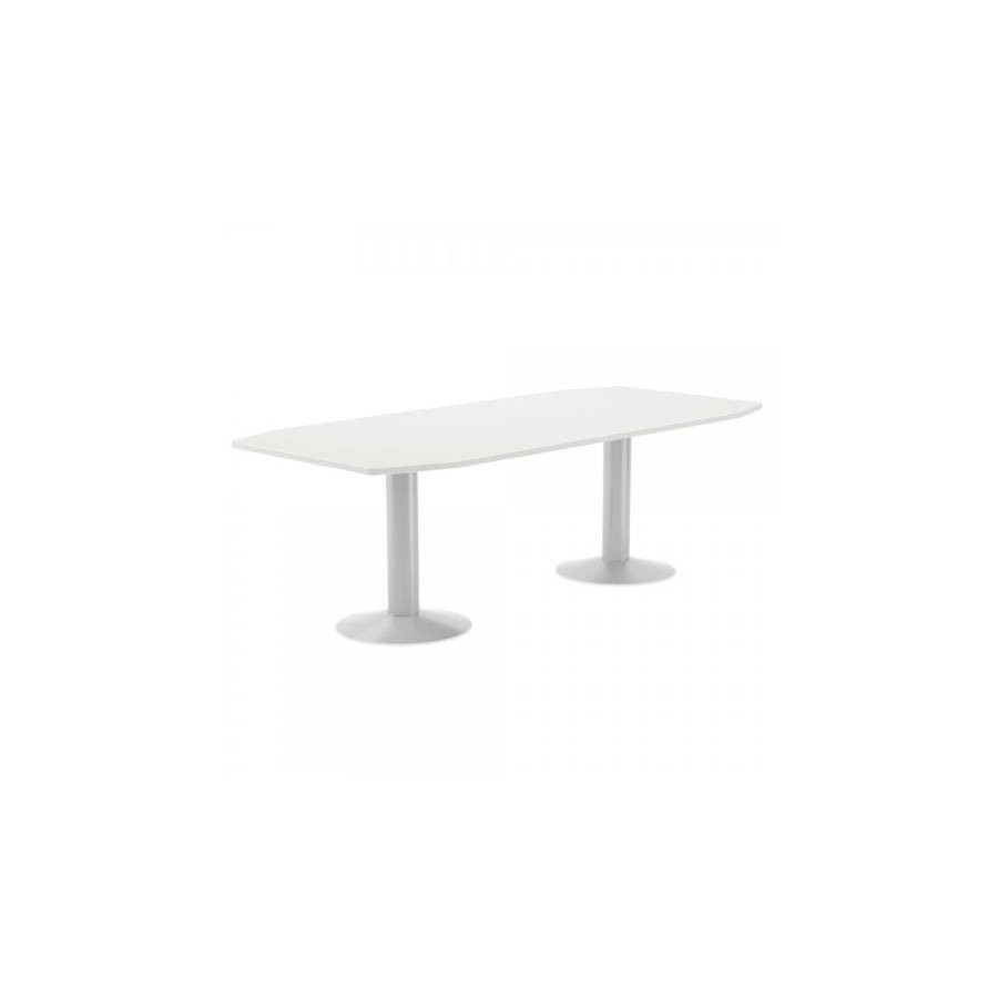 3101-MESA DE REUNIONES 220X100X72CM. COLOR: PATA METALICA BLANCA / TABLERO BLANCO ROCADA 3003ATW04