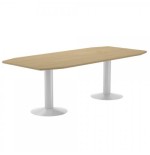 3102-MESA DE REUNIONES 220X100X72CM. COLOR: PATA METALICA BLANCA / TABLERO ROBLE ROCADA 3003ATW08