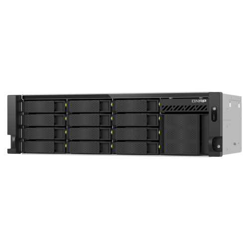 31044-QNAP TS-H1655XEU-RP Servidor de almacenamiento Bastidor (3U) Intel AtomR C5125 8 GB DDR4 0 TB QuTS hero Negro, Gri