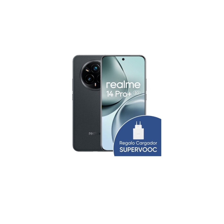 31077-REALME 14 PRO+ 5G 512GB 12GB SUEDE GREY INT NFC + SUPERVOOC 120W POWER ADAPTER WHITE