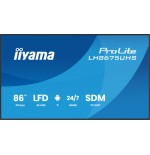 31131-MONITOR TACTIL IIYAMA 86" 3840X2160, UHD VA, 500CD/M2, HORIZ VERT,FAILOVER, MM 2X 10W, HDMI 3X, DP, DP-OUT, USB 2.