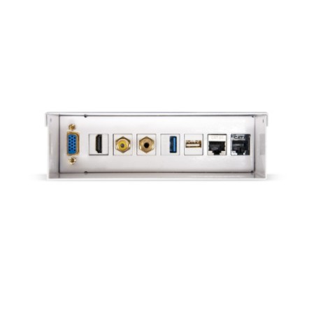 31179-Nanocable Caja de conexiones multimedia de pared VGA+HDMI+JACK3.5+RCA+2xUSB+2xRJ45, Blanco
