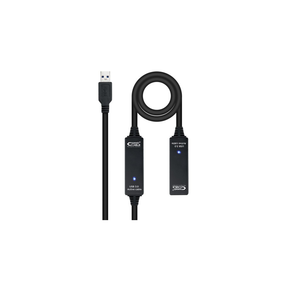 31182-Nanocable Cable USB 3.0 prolongador con amplificador, tipo A/M-A/H, 15m