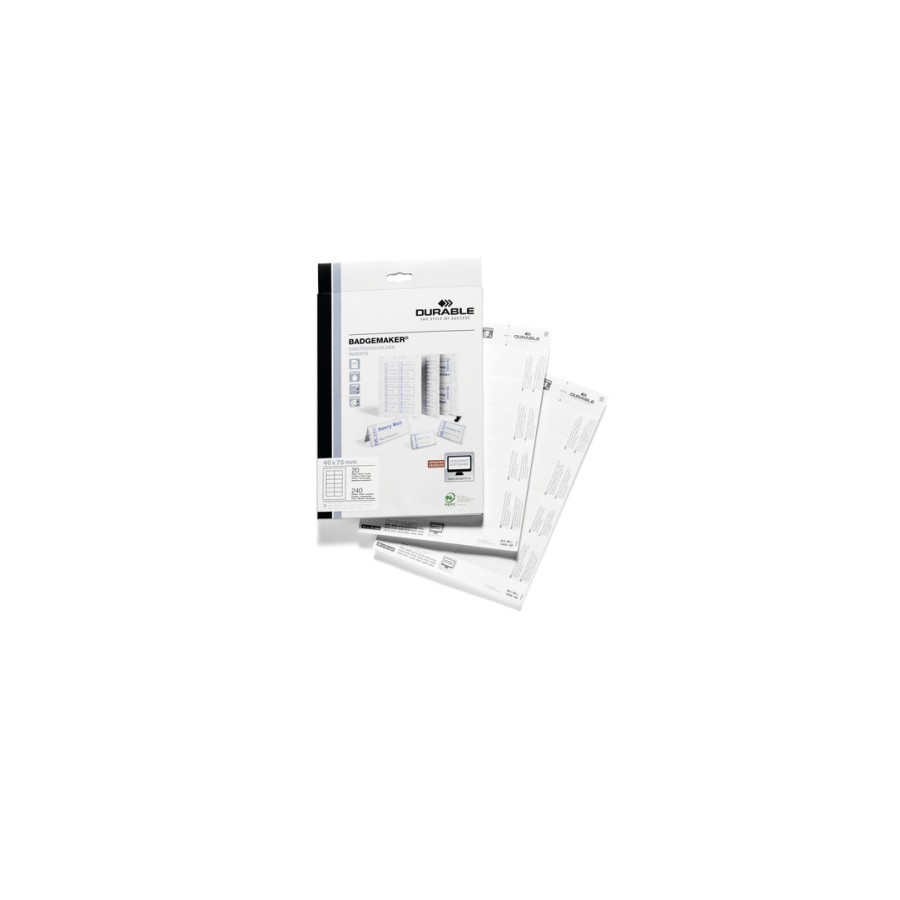 31219-Durable Etiquetas BadgemakerR para portanombres 40 x 75 mm