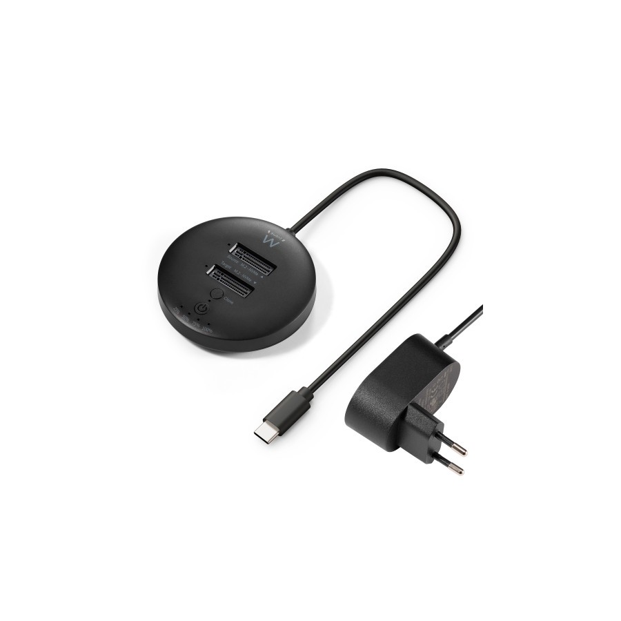 31257-Ewent EW7078 base de conexion para disco duro USB 3.2 Gen 1 (3.1 Gen 1) Type-C Negro