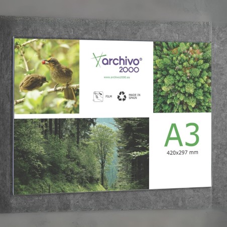 31338-PORTAFOLLETOS MURAL PREMIUM A3 HORIZONTAL ADHESIVO 420x300MM ARCHIVO 2000 6157ACSTP