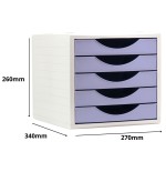 31379-MODULO ECOGREEN 5 CAJONES 100% RECICLADO Y RECICLABLE DIN A4 FOLIO Y SUBCARPETA MEDIDAS: 340X270X260 MM CARCASA GR