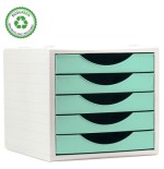 31382-MODULO ECOGREEN 5 CAJONES 100% RECICLADO Y RECICLABLE DIN A4 FOLIO Y SUBCARPETA MEDIDAS: 340X270X260 MM CARCASA GR