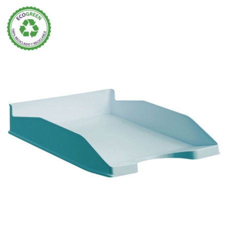 31384-BANDEJA APILABLE ECOGREEN 100% RECICLADO Y RECICLABLE AZUL PASTEL 345X255X60 MM ARCHIVO 2000 742 AZ PS