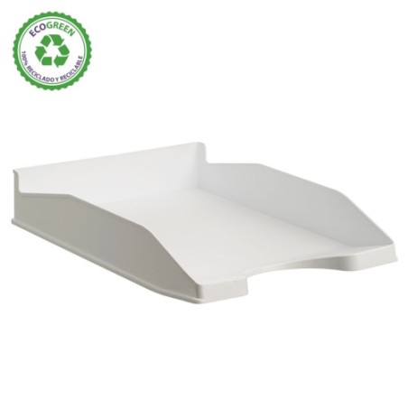 31474-BANDEJA APILABLE ECOGREEN 100% RECICLADO Y RECICLABLE BLANCO PASTEL 345X255X60 MM ARCHIVO 2000 742 BL PS