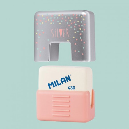 3155-EXPOSITOR 30 GOMAS DE MIGA DE PAN CON FUNDA PROTECTORA SILVER MILAN CMMS430SL