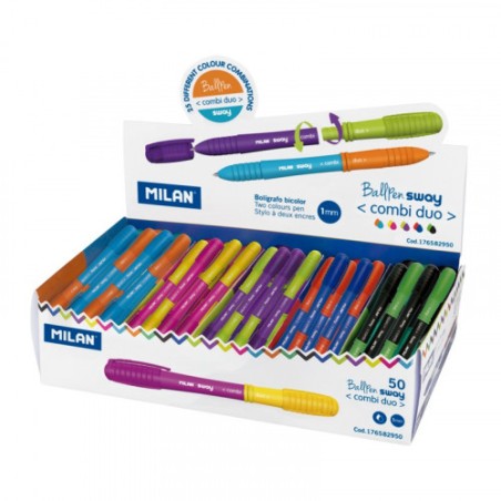 EXPOSITOR 50 BOLIGRAFOS SWAY COMBI DUO COLORES SURTIDOS MILAN 176582950