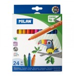 3166-CAJA 24 ROTULADORES PUNTA CONICA BASE AGUA MILAN 0612324