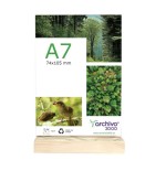 31682-EXPOSITOR SOBREMESA DOBLE CARA A7 VERTICAL CON BASE DE MADERA 30x75x125MM A7 ARCHIVO 2000 15907M1 CS TP