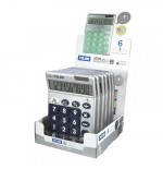 3176-EXPOSITOR 6 CALCULADORAS 10 DIGITOS SILVER COLORES SURTIDOS MILAN 159906SL