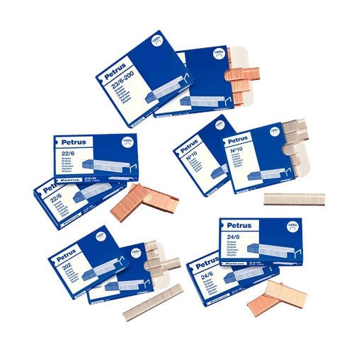 3184-CAJA DE 1000 GRAPAS TIPO 25/10 GALVANIZADAS PARA GRAPADORA PETRUS 1400 PETRUS 623386