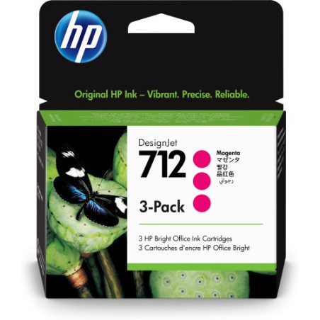 31866-HP Paquete de 3 cartuchos de Tinta DesignJet 712 magenta de 29 ml