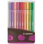 3195-CAJA 20 ROTULADORES PEN 68 COLORPARADE PUNTA 1 MM ANTRACITA/ROSA STABILO 6820-04-03
