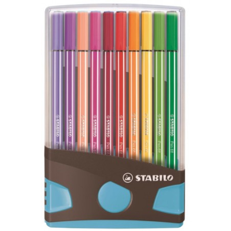 3196-CAJA 20 ROTULADORES PEN 68 COLORPARADE PUNTA 1 MM ANTRACITA/AZUL STABILO 6820-04-04