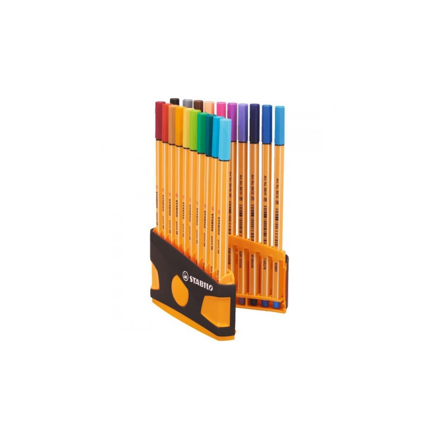 3197-CAJA 20 ROTULADORES POINT 88 COLORPARADE PUNTA 1 MM ANTRACITA/NARANJA STABILO 8820-03-05