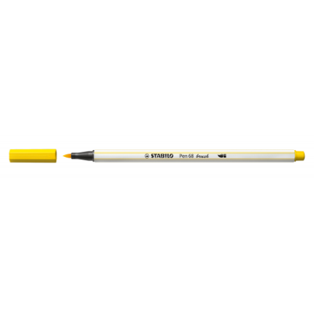 3198-ROTULADOR PUNTA FIBRA PINCEL PEN 68 BRUSH AMARILLO STABILO 568/44