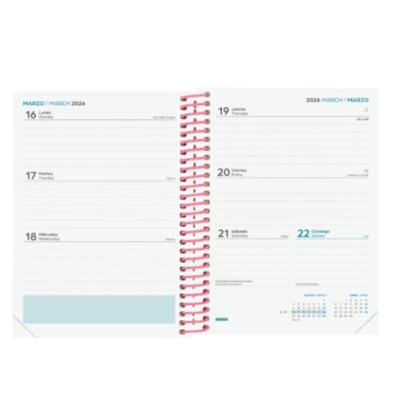 32003-AGENDA ESCOLAR 2025-2026 DIVA 8o 120X164 SEMANA VISTA HORIZONTAL SPRING+ FINOCAM 536100426