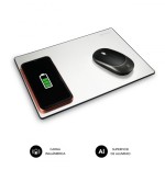 32134-SUBBLIM Alfombrilla con cargador Inalambrico Mousepad Wireless Charger Aluminum Silver 10W