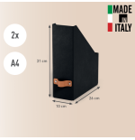 32199-PACK 2 REVISTEROS DE CARTON COLOR NEGRO LEITZ 24710095