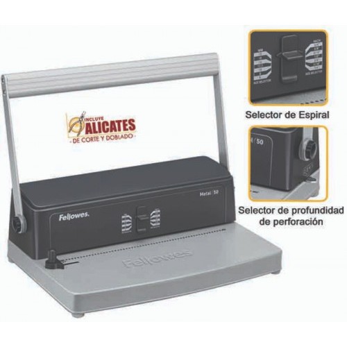 322-ENCUADERNADORA ESPIRAL METALICA 50 FELLOWES 3005001