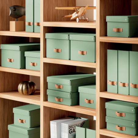 32213-PACK 2 CAJAS DE ALMACENAMIENTO CARTON PEQUENA COLOR VERDE LEITZ 61470050