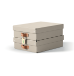 32218-PACK 2 CAJAS DE ALMACENAMIENTO CARTON MEDIANA BAJA COLOR BEIGE LEITZ 61480012