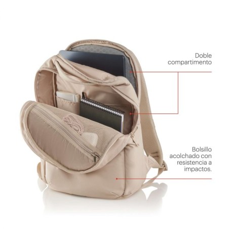 32315-MOCHILA MEDIANA COLOR BEIGE BAG TO WORK MIQUELRIUS MR19564