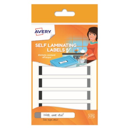 3238-PAQUETE 24 ETIQUETAS PLASTIFICADAS GRIS RESISTENTES AL AGUA 86X17MM AVERY APGRIS24-UK